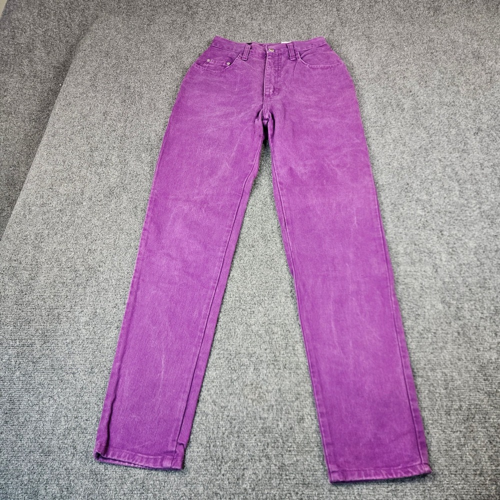 Vintage Steel Jeans Purple High Waisted Straight Leg Denim Made in USA Size 5
